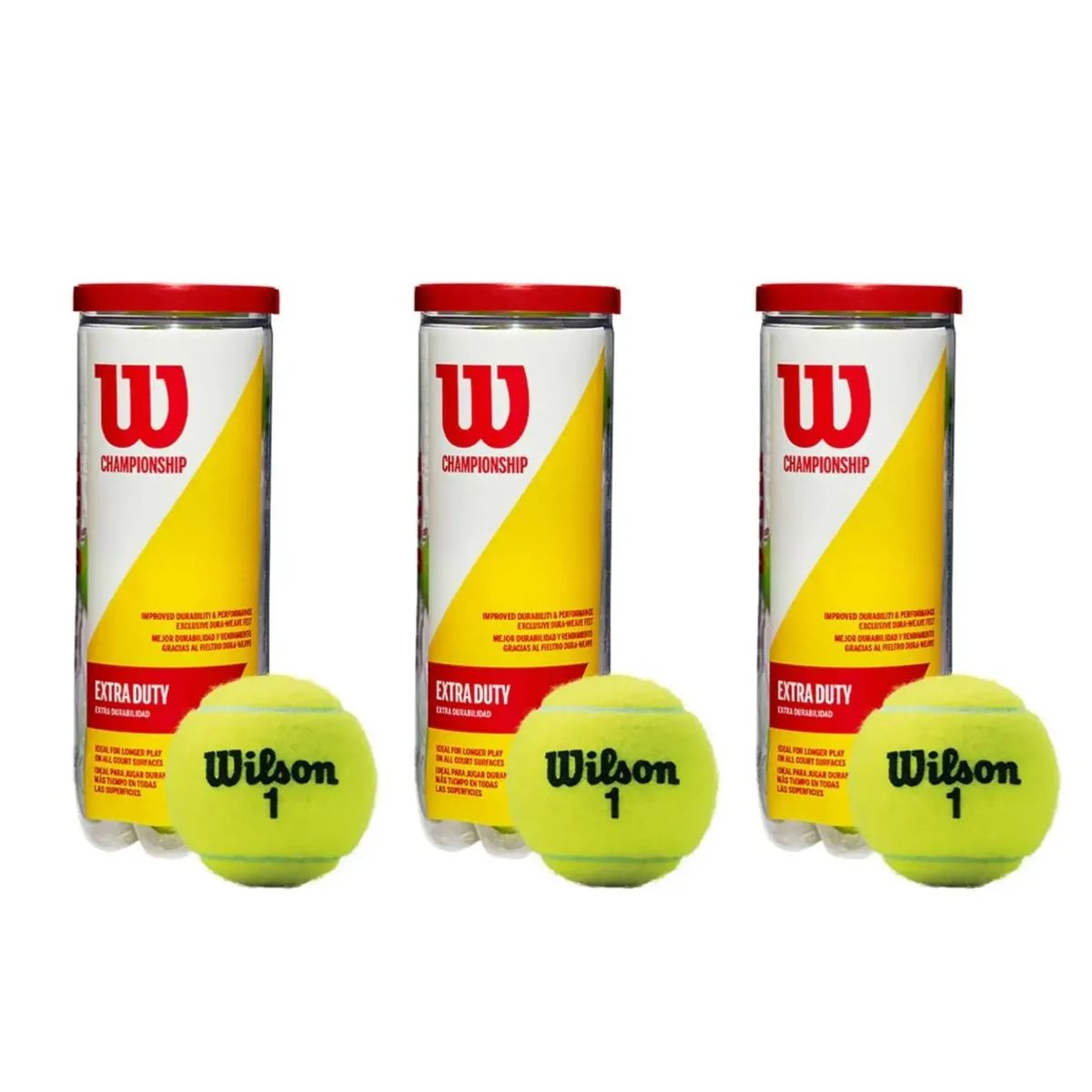 WILSON - Pelotas De Tenis Wilson Championship Pack 3 Tarros 9 Pelotas