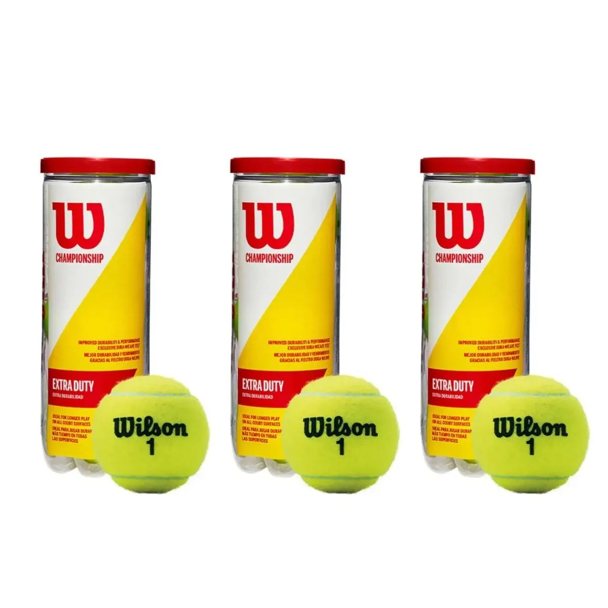 WILSON - Pelotas De Tenis Wilson Championship Pack 3 Tarros 9 Pelotas