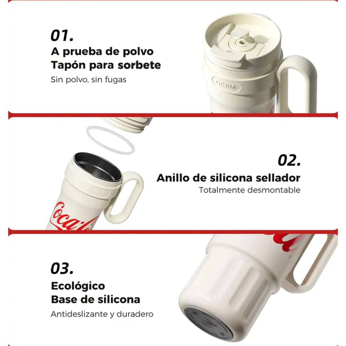 COCA COLA - Termo Tumbler Coca-Cola / Vaso Termico 1200ml Frío 48 Horas