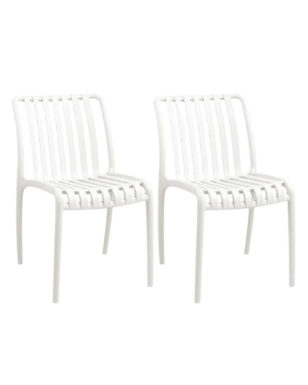 Pack 2 Sillas Apilable de Exterior Habana Blanco