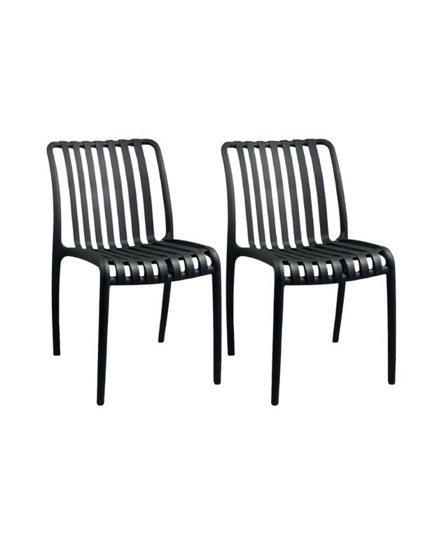Pack 2 Sillas Apilable de Exterior Habana Negro