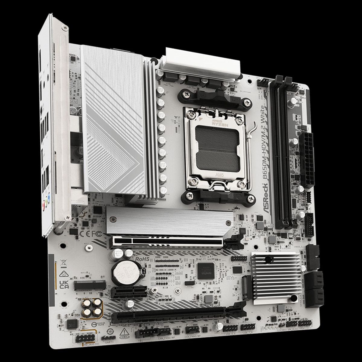 ASROCK - Placa Madre ASRock B650M-HDVM.2 White AM5 Micro ATX DDR5