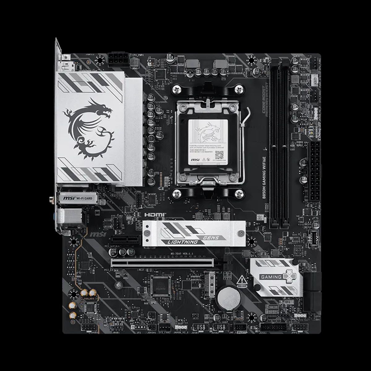MSI - Placa Madre MSI B850M Gaming WiFi6E AM5 Micro ATX DDR5