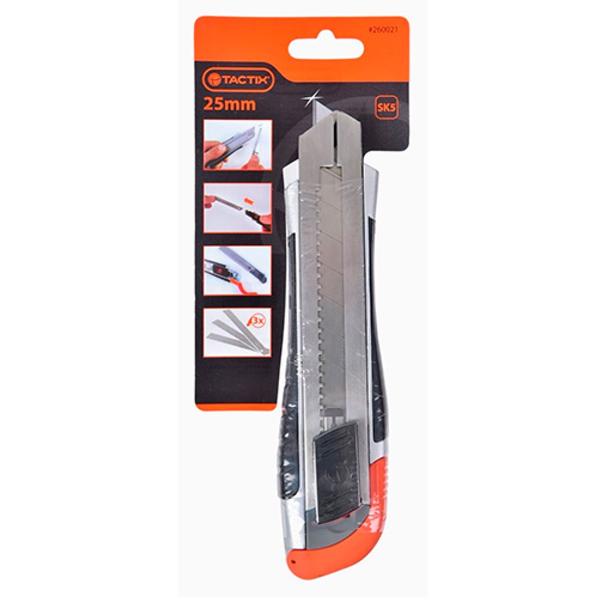 TACTIX - CUCHILLO CARTONERO CUERPO ALEACIÓN ZINC TACTIX DE 25 MM