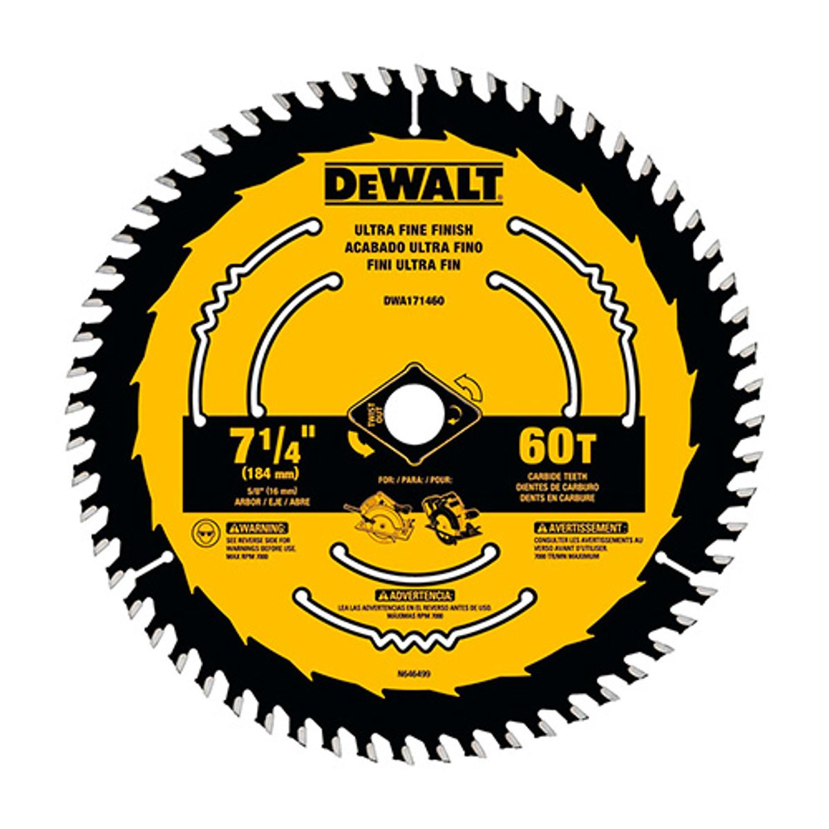 DEWALT - DISCO SIERRA CIRCULAR DEWALT 7.14 X 60 DIENTES CONSTRUCTION