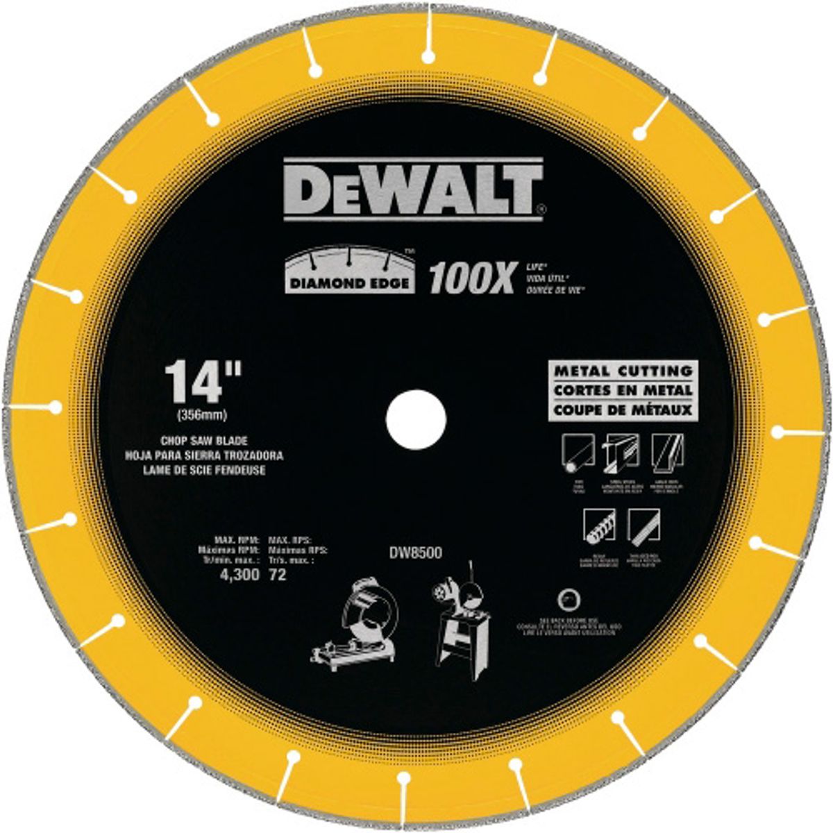 DEWALT - DISCO DIAMANTADO PARA TRONZADORA DEWALT DE 14 X 764 X 1