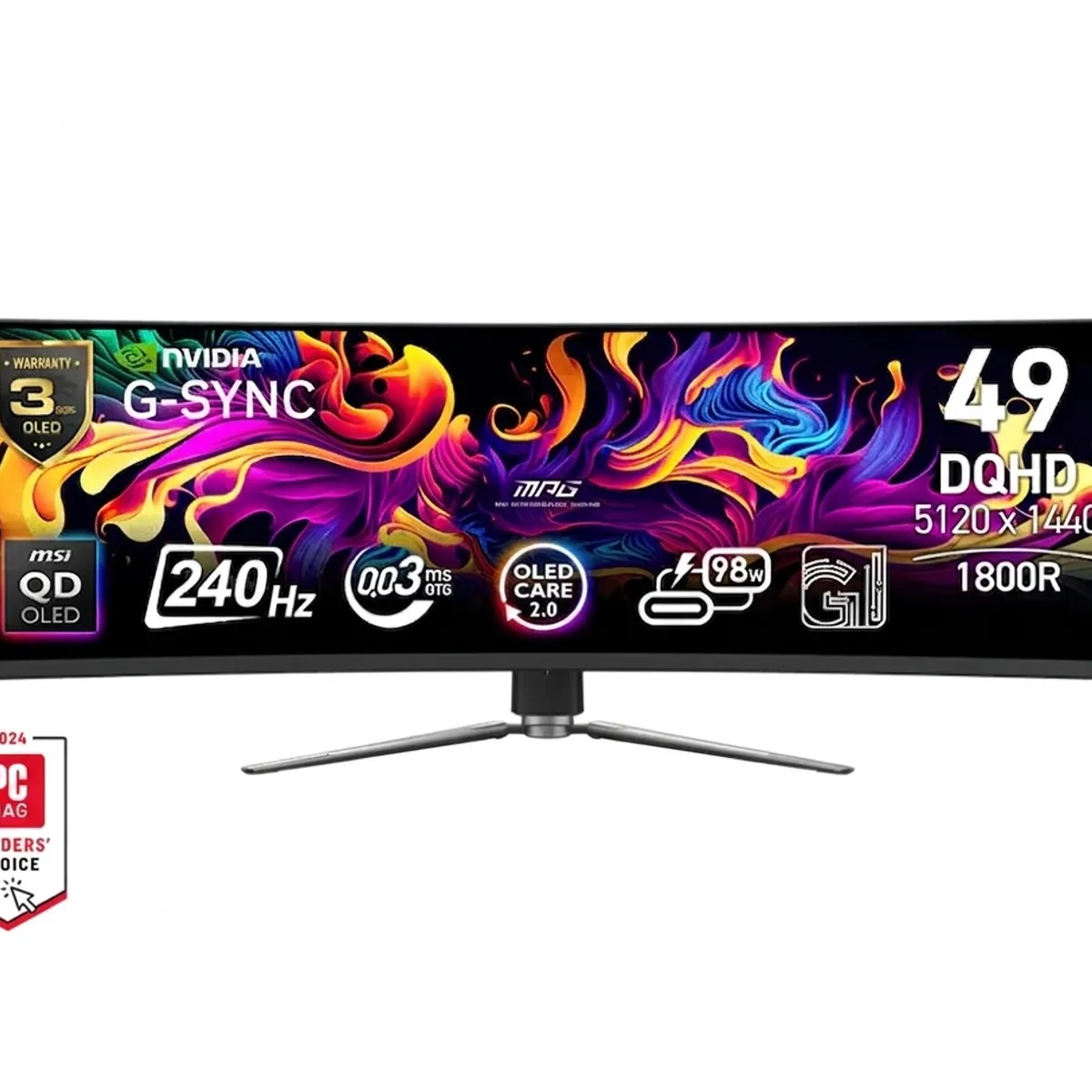 MSI - Monitor Gamer Curvo MSI 49” MPG 491CQPX QD-OLED 240HZ 0.03MS