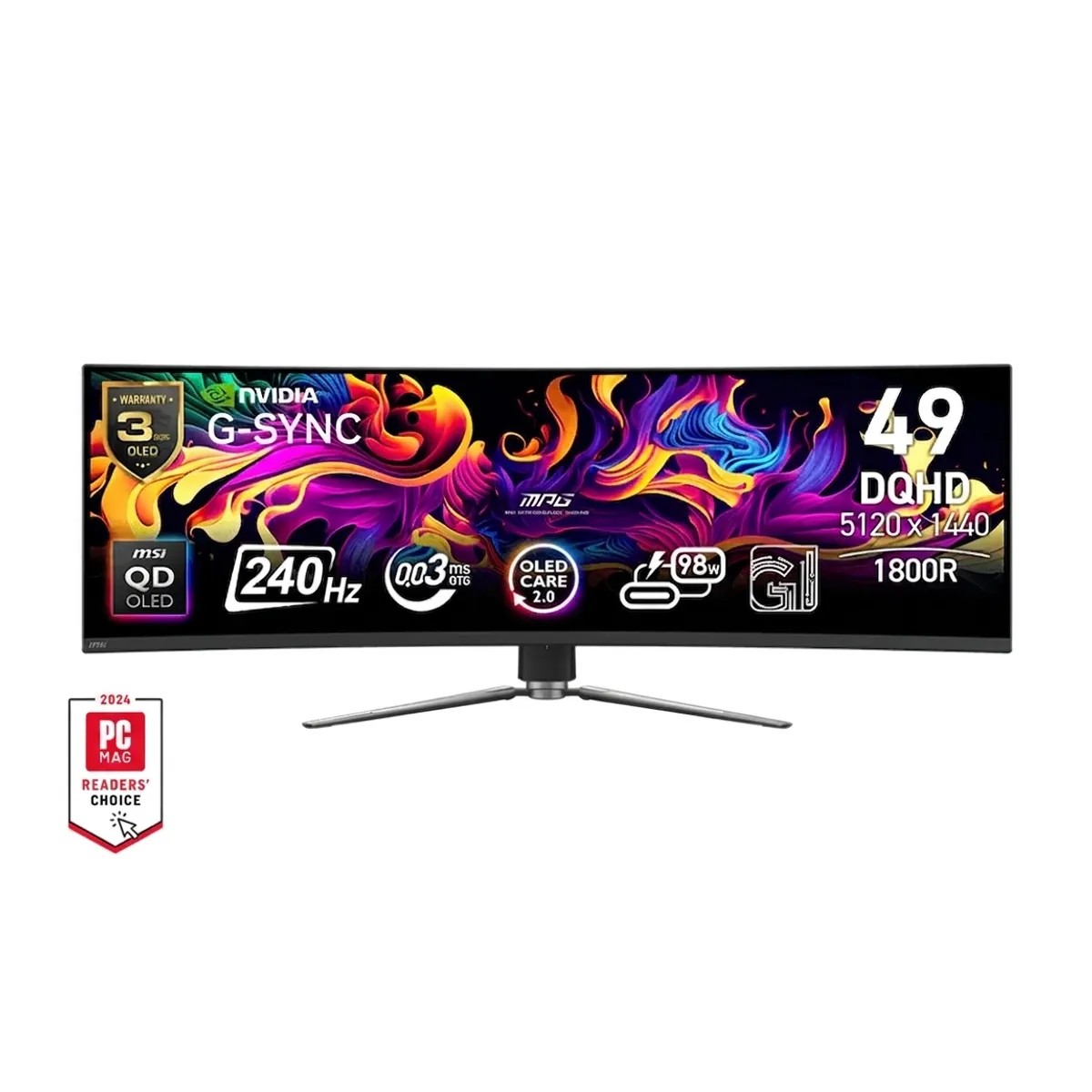 MSI - Monitor Gamer Curvo MSI 49” MPG 491CQPX QD-OLED 240HZ 0.03MS