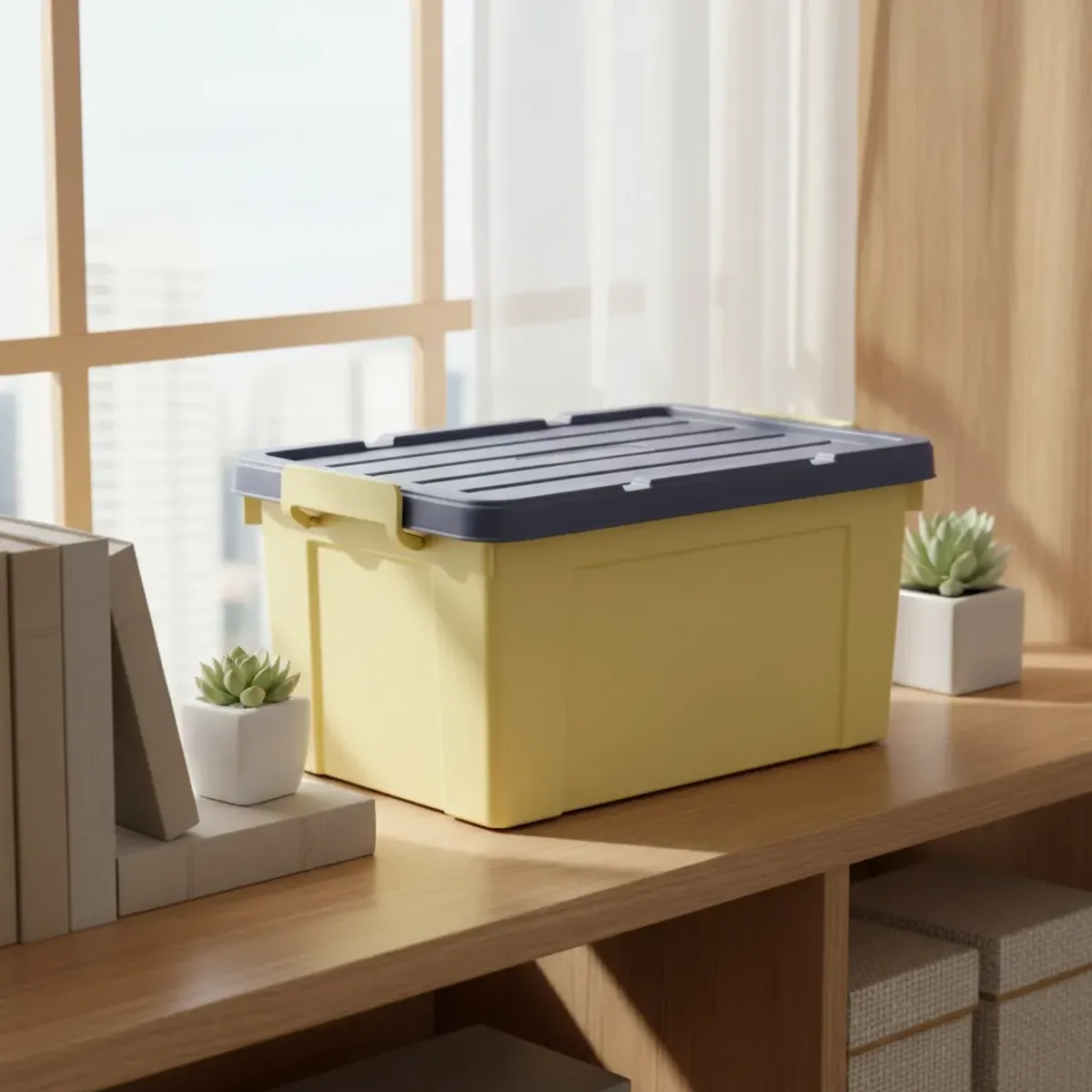 GENERICO - Caja Organizadora Plástica 10 Litros Con Tapa 34x24x20cm
