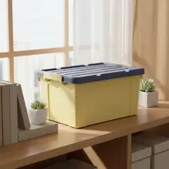 GENERICO - Caja Organizadora Plástica 10 Litros Con Tapa 34x24x20cm