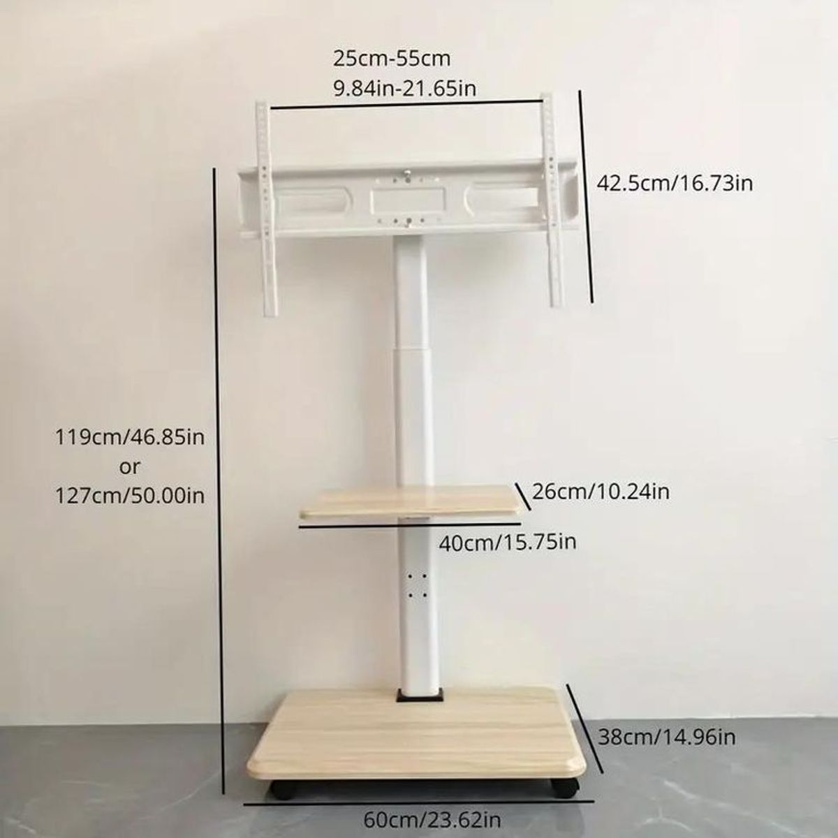 GENERICO - Soporte Tv Rack Movil Con Ruedas 32 A 70 Base Pedestal