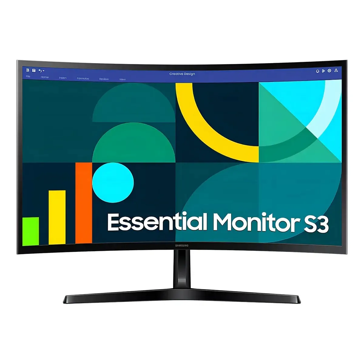 SAMSUNG - Monitor Curvo Essential S3 24in Fhd 100hz 4ms Vesa Color Negro