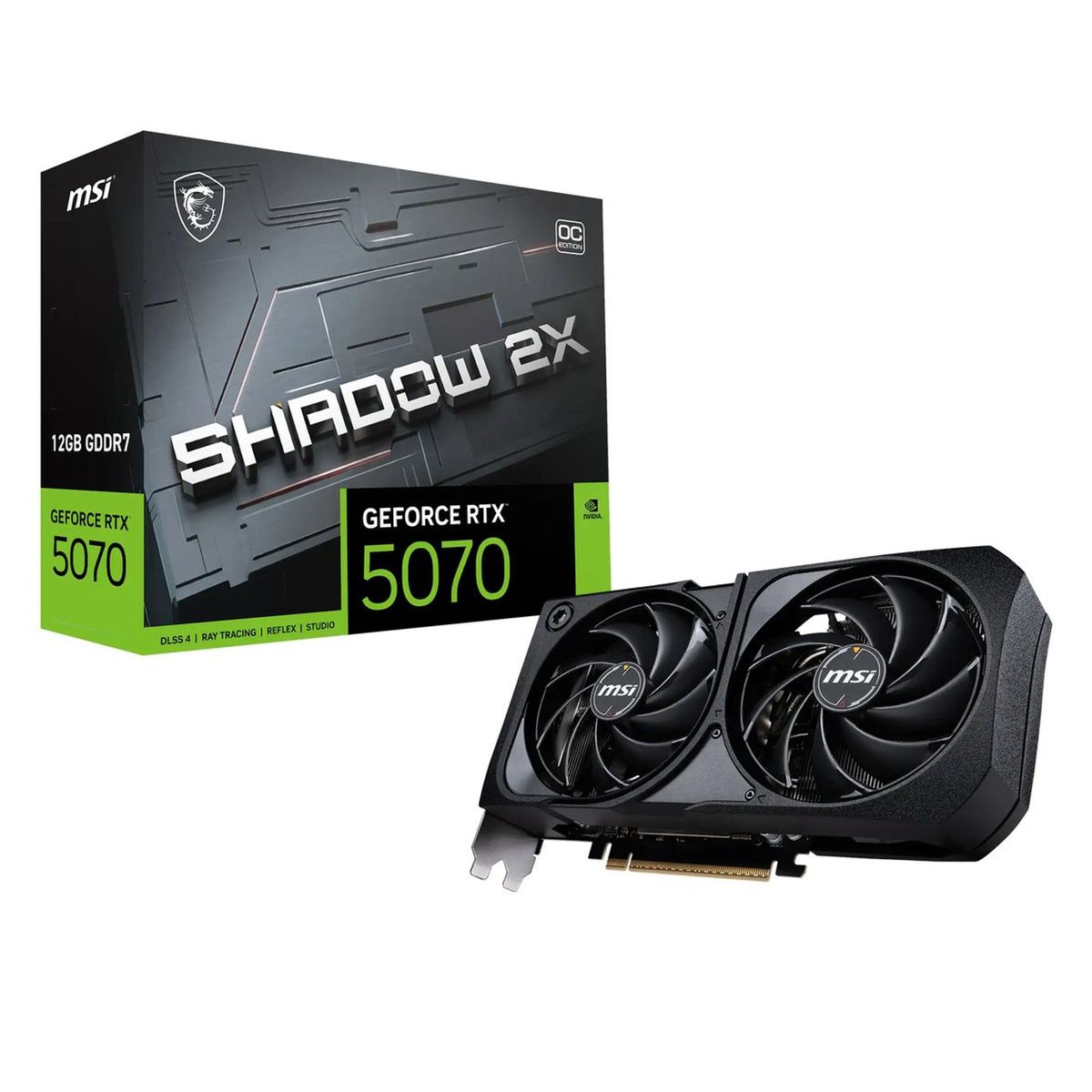 MSI - Tarjeta de Video MSI GeForce RTX™ 5070 12G SHADOW 2X OC