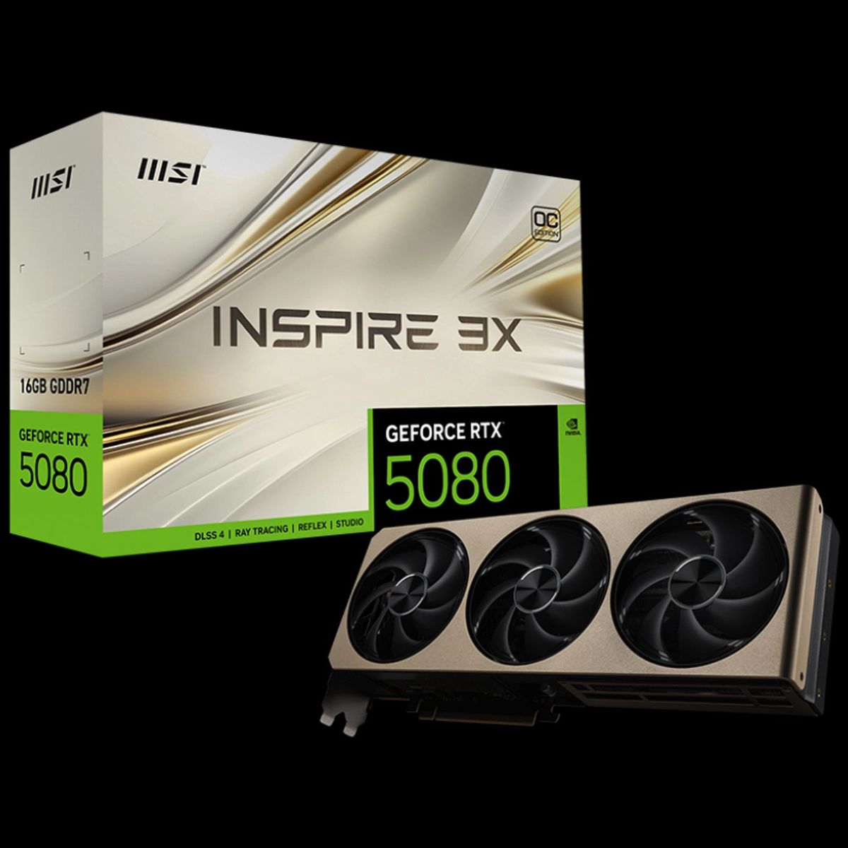 MSI - Tarjeta de Video MSI GeForce RTX 5080 16G INSPIRE 3X OC
