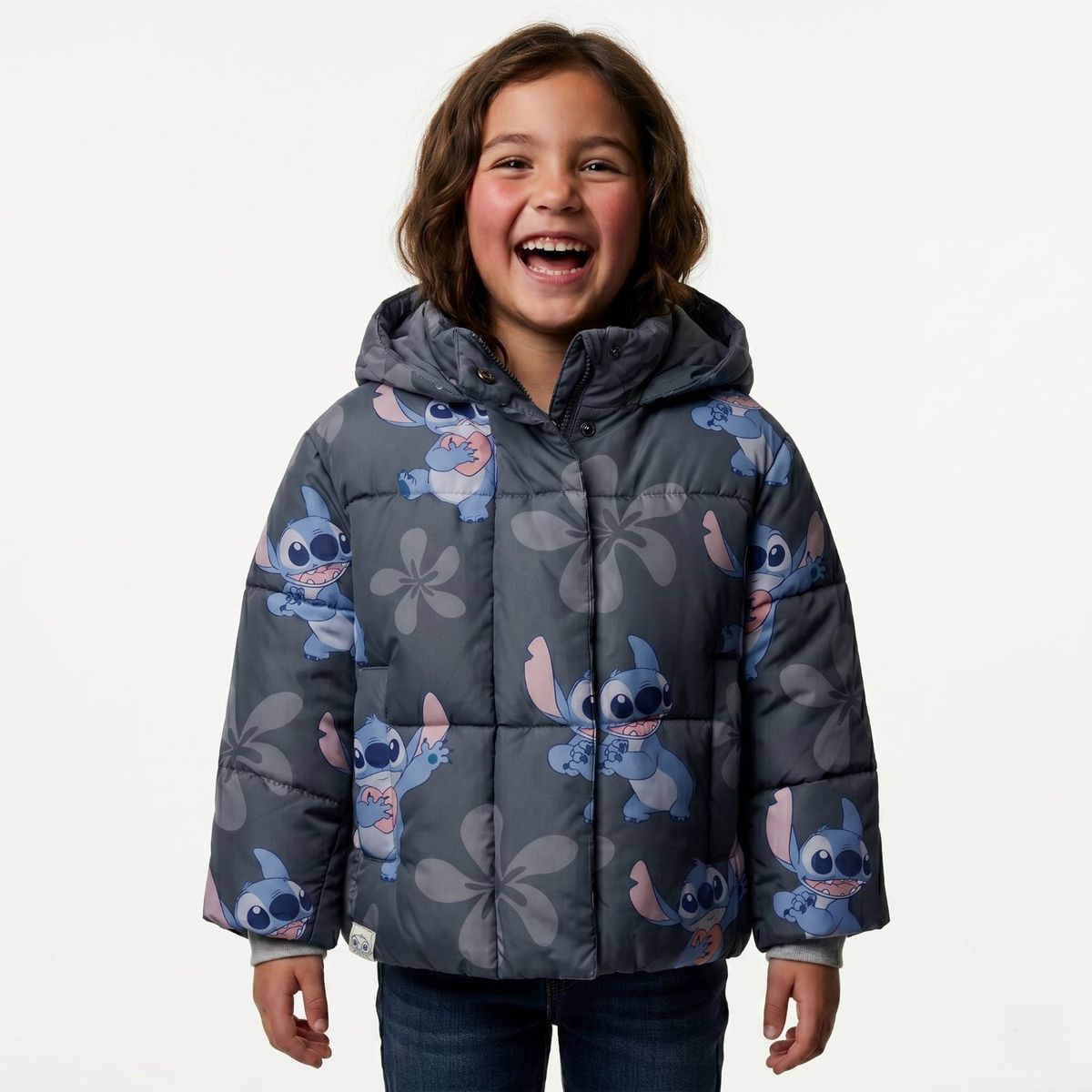 DISNEY - Parka Niña Full Print Lilo & Stitch Gris Disney