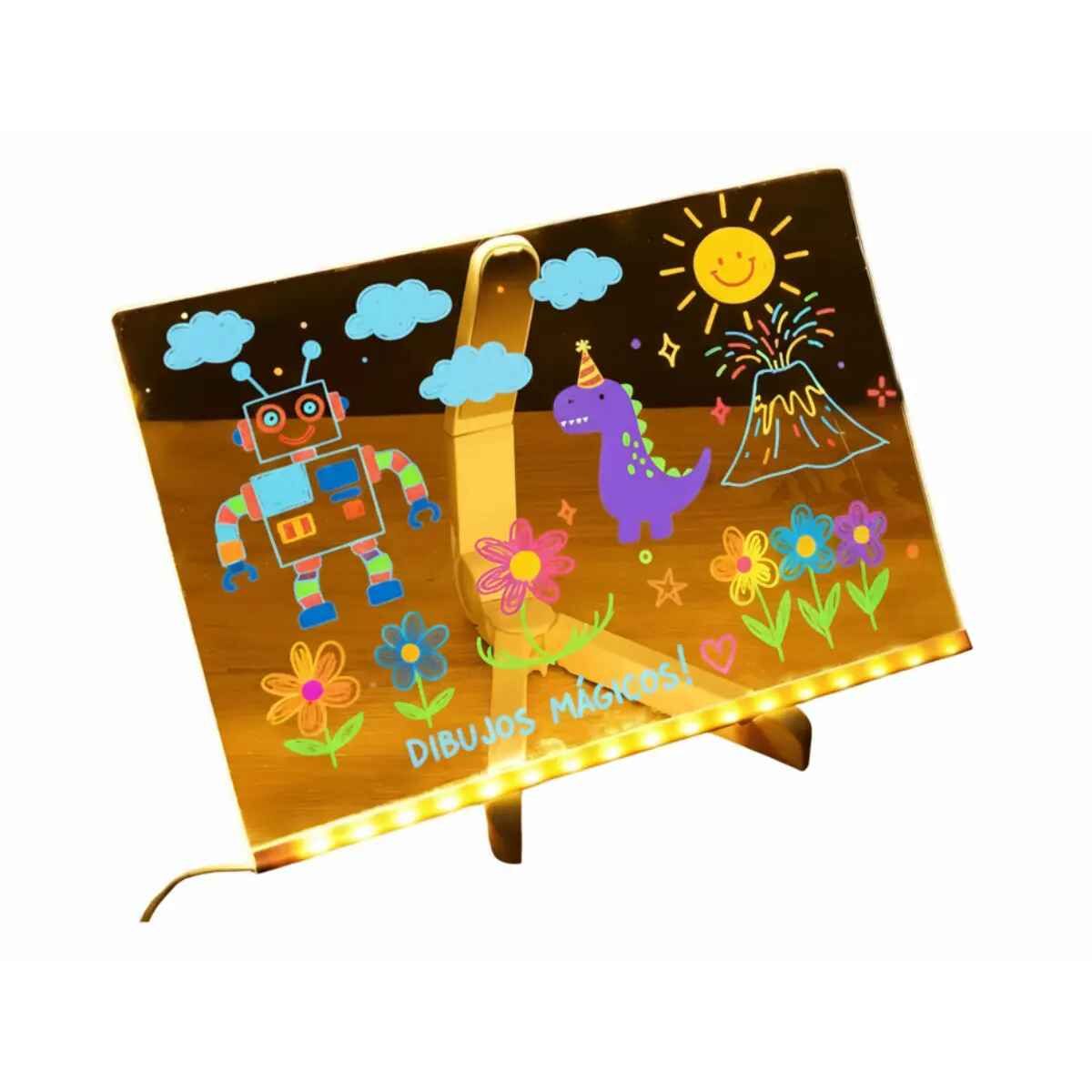 GENERICO - Pizarra Mágica Led 30x40 Transparente Con Soporte Y Plumones