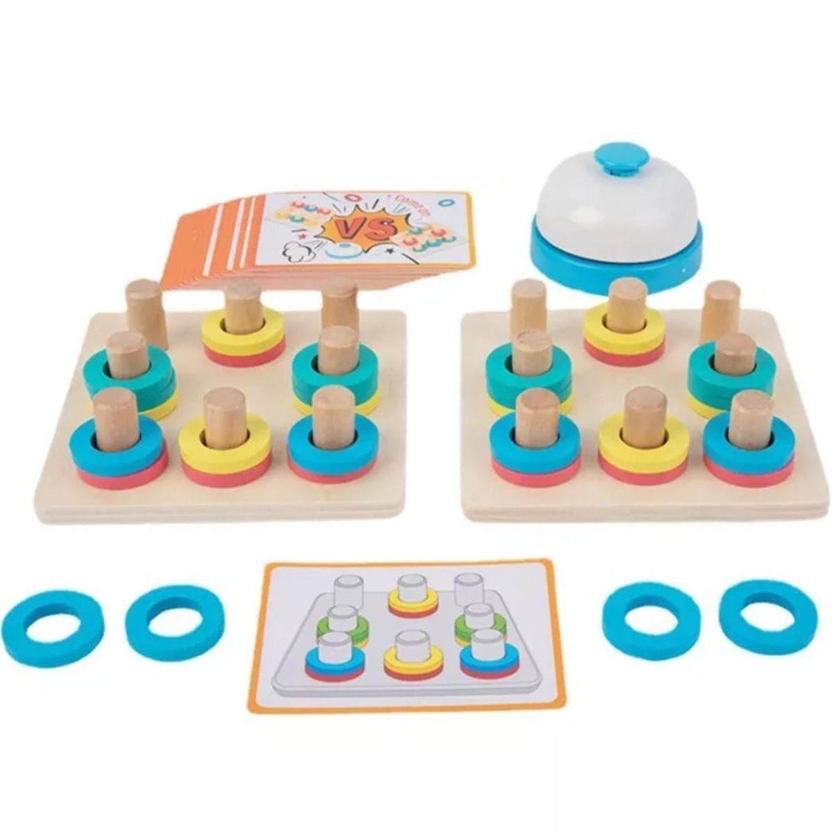 GENERICO - Juego De Mesa Madera Figuras Geométricas Competencia Niños