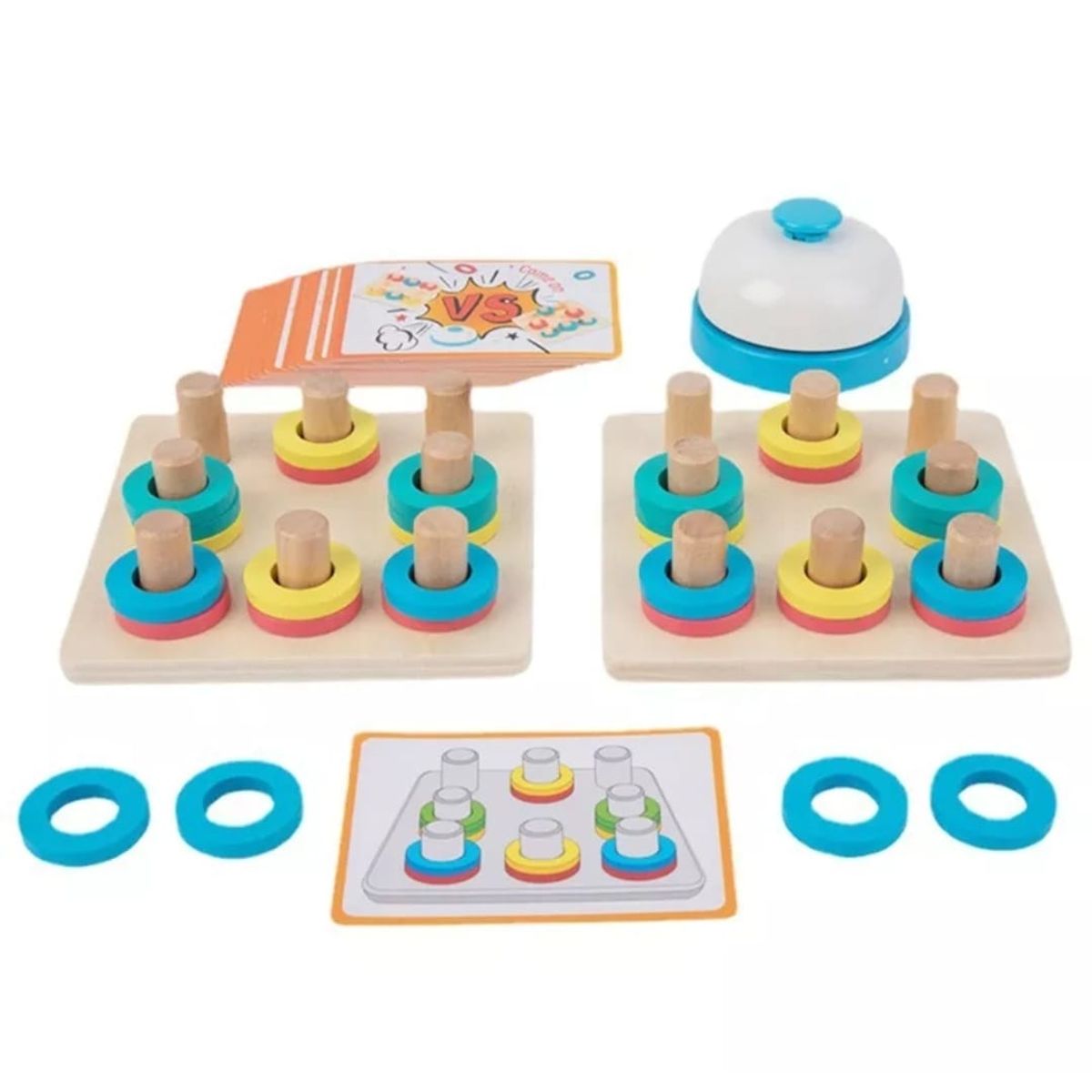 GENERICO - Juego De Mesa Madera Figuras Geométricas Competencia Niños