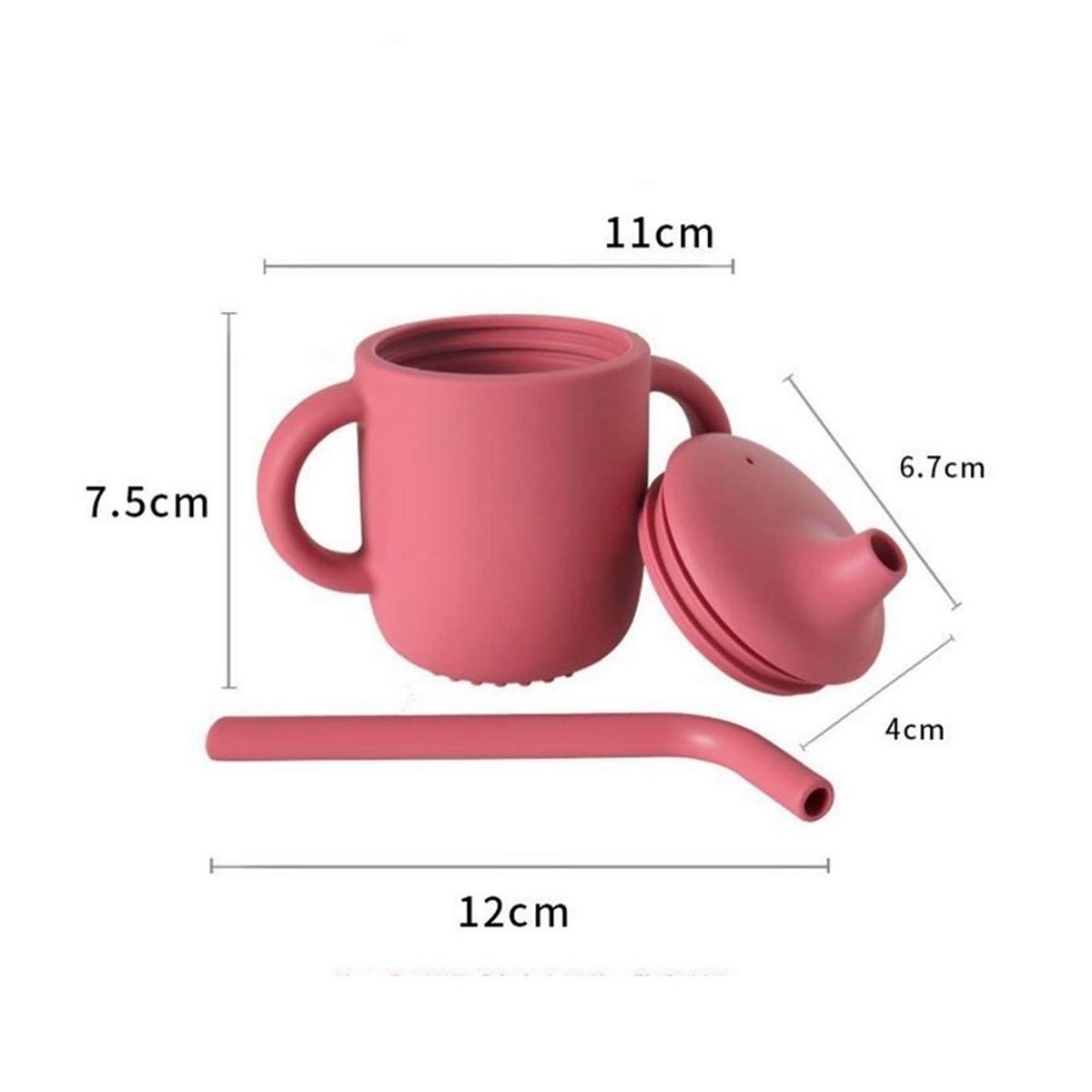 GENERICO - Vaso De Silicona Con Bombilla Para Bebés Rosa Claro