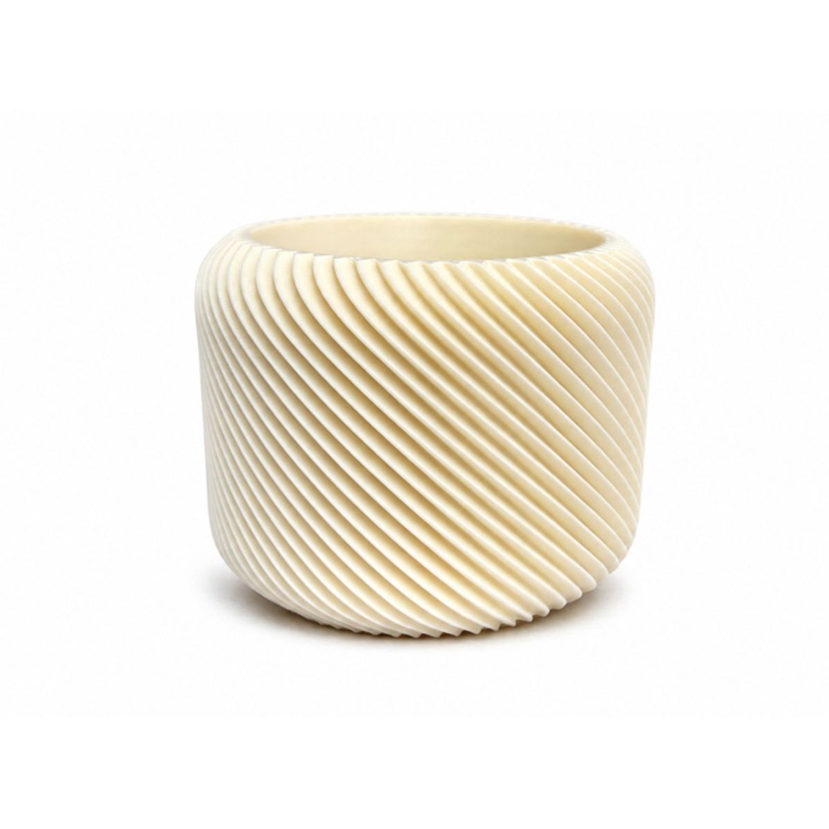 GENERICO - Figura decorativa Macetero Blanco con Textura