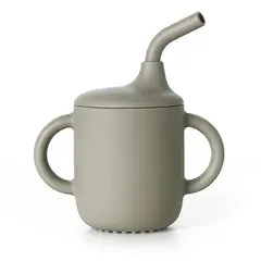 GENERICO - Vaso De Silicona Con Bombilla Para Bebés Gris Verdoso