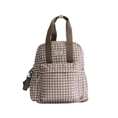 LOUNGE - Mochila Maternal Print - Vichy Café -