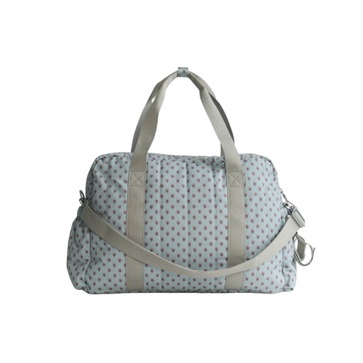 LOUNGE - Bolso Maternal Print - Celeste con Flores - Lounge