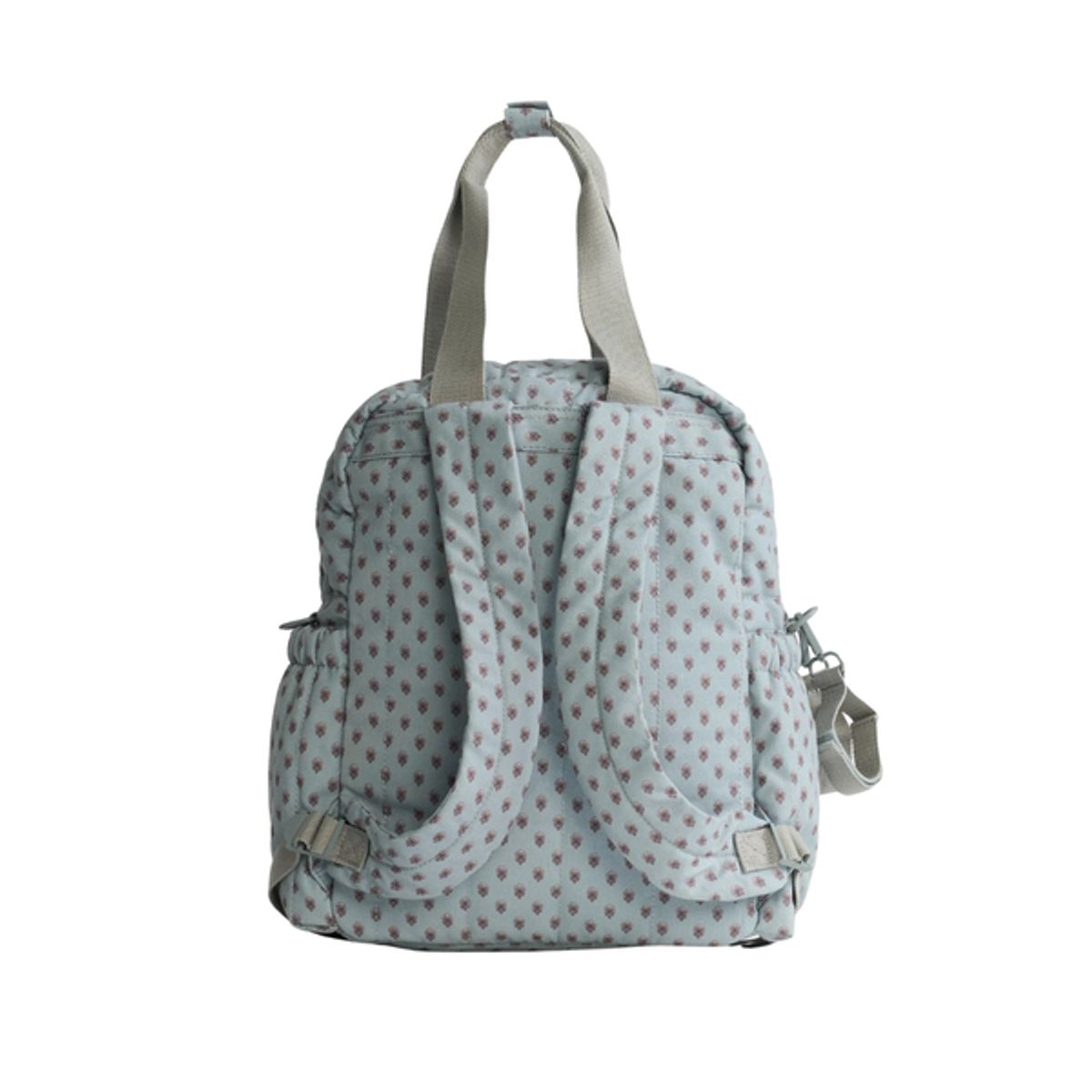 LOUNGE - Mochila Maternal Print - Celeste con Flores - Lounge