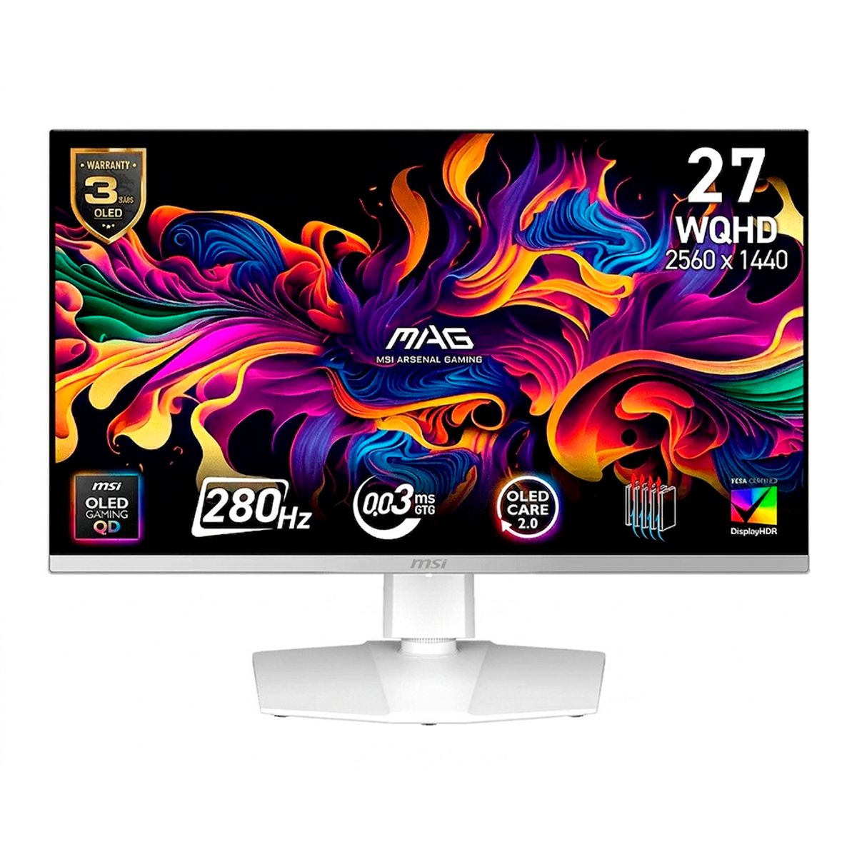 MSI - Monitor Gamer MSI 27” MAG 272QPW QD-OLED X28 280HZ 0.03ms