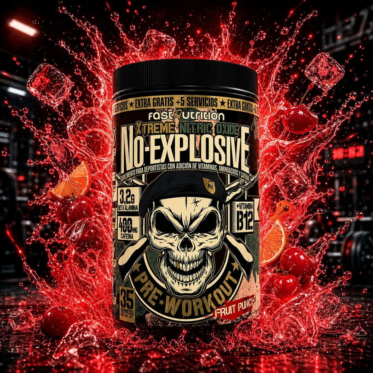SUPRALABS - Pre Workout N.O. Explosive Fuit Punch 35 Serv - Fast Nutrition