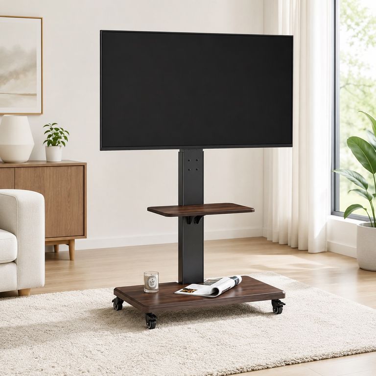 DOPA Soporte Tv Con Ruedas Ajustable Altura Universal 32 A 75 Negro