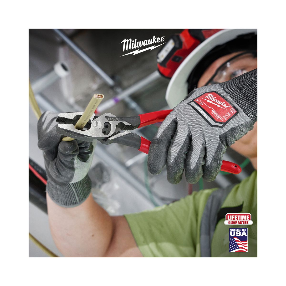 MILWAUKEE - Alicate Universal Milwaukee Electricista Crimpeador Hecho En Usa MT500C