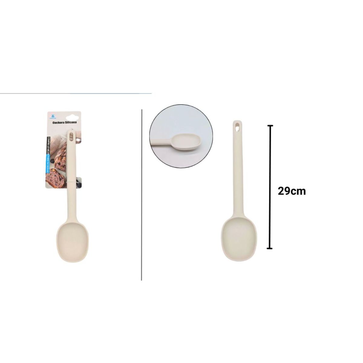 GENERICO - Mezquino-cuchara blanco 29cm silicona