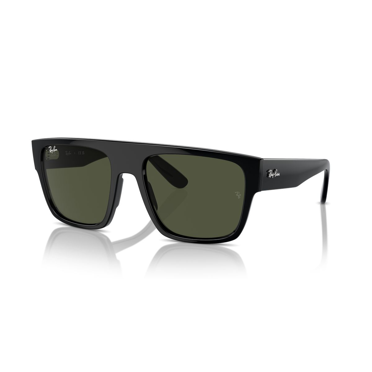 RAY BAN - Anteojos de sol Ray-Ban Drifter Negro PulidoVerde 57 mm  Lentes de sol RB0360S 90131 57-20