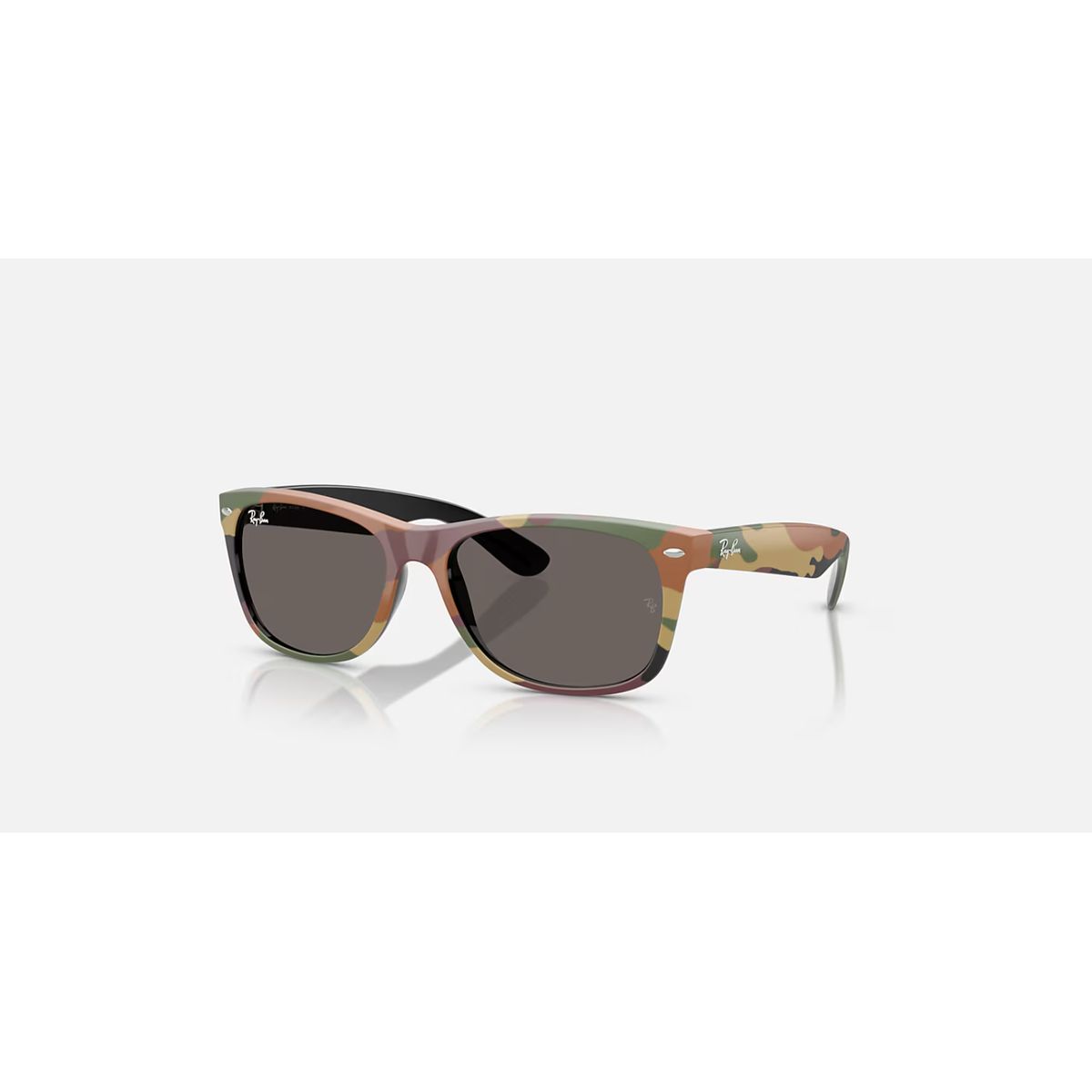 RAY BAN - Anteojos de sol Ray-Ban New Wayfarer Camuflaje VerdeGris Oscuro 55 mm  Lentes de sol RB2132 6822B1 55-18