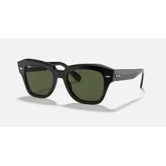 RAY BAN - Anteojos de sol Ray-Ban State Street NegroG-15 Verde 49 mm Lentes de sol RB2186 90131 49-20