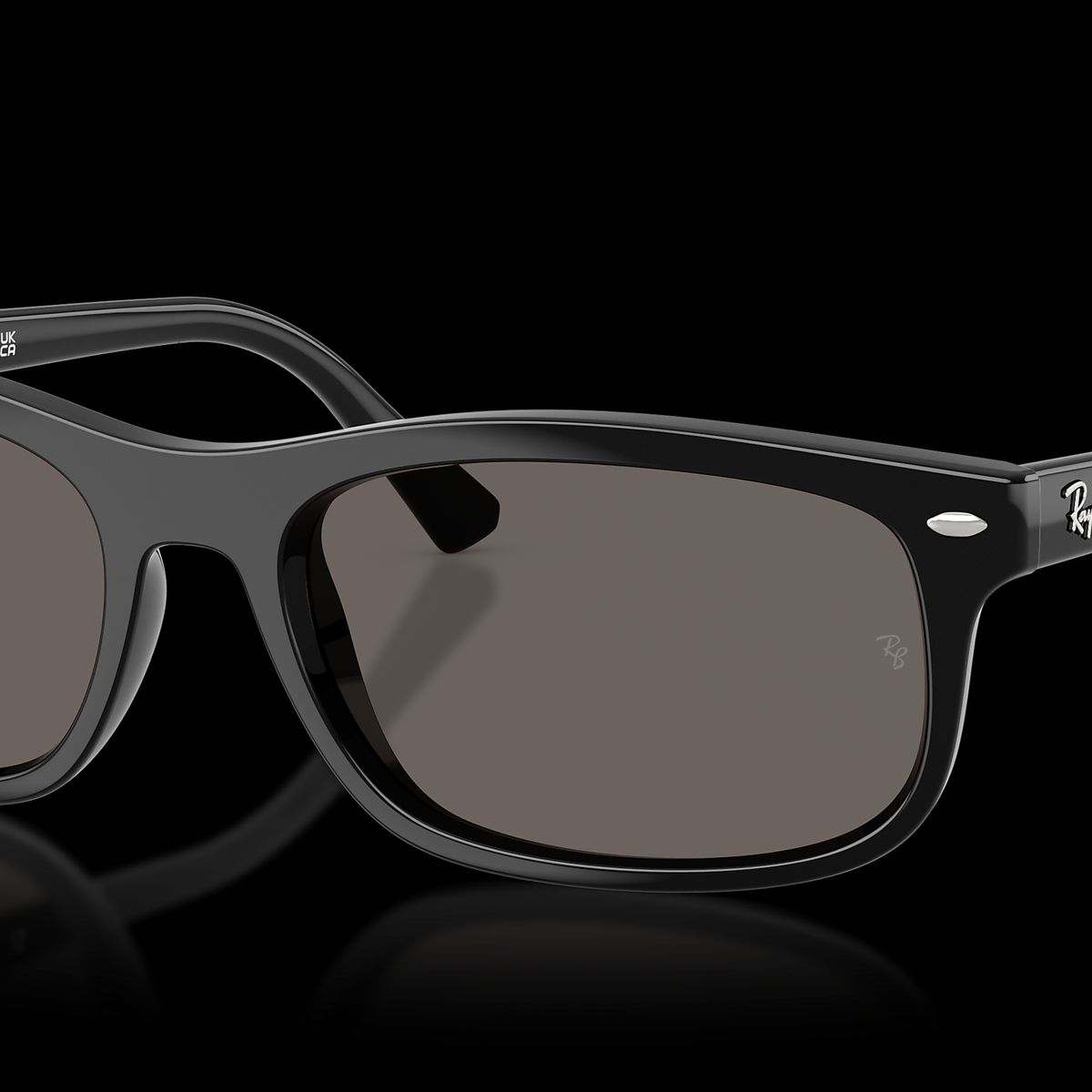 RAY BAN - Anteojos de sol Ray-Ban RB2224 Negro PulidoGris Oscuro 57 mm  Lentes de sol RB2224 901B1 57-20