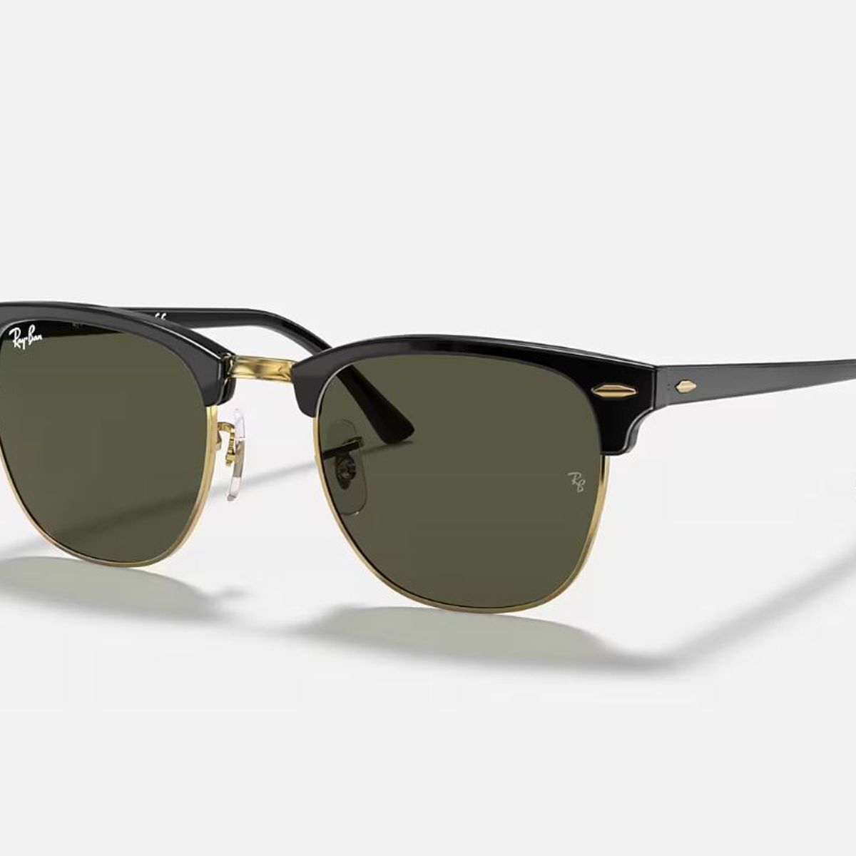 RAY BAN - Anteojos de sol Ray-Ban Clubmaster NegroDoradoG-15 Verde 49 mm  Lentes de sol RB3016 W0365 49-21