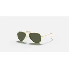 RAY BAN - Anteojos de sol Ray-Ban Aviator Extra Small Arista Dorado PulidoG-15 Verde 52 mm Lentes de sol RB3044 L0207 52-14