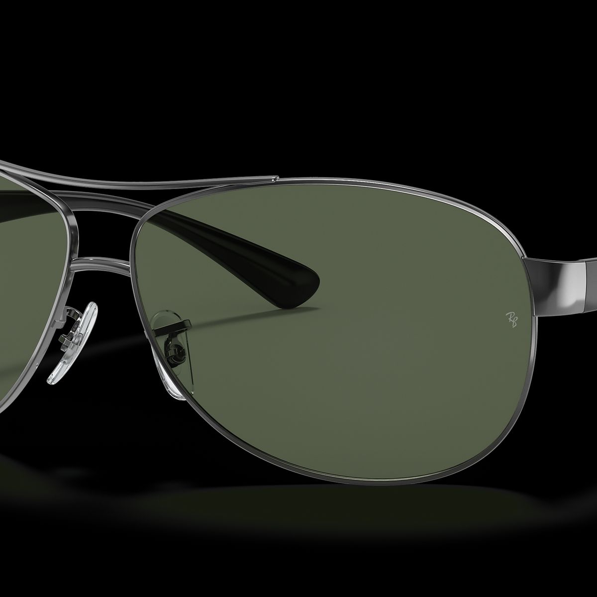 RAY BAN - Anteojos de sol Ray-Ban RB3386 Gunmetal PulidoVerde Oscuro 67 mm  Lentes de sol RB3386 00471 67-13