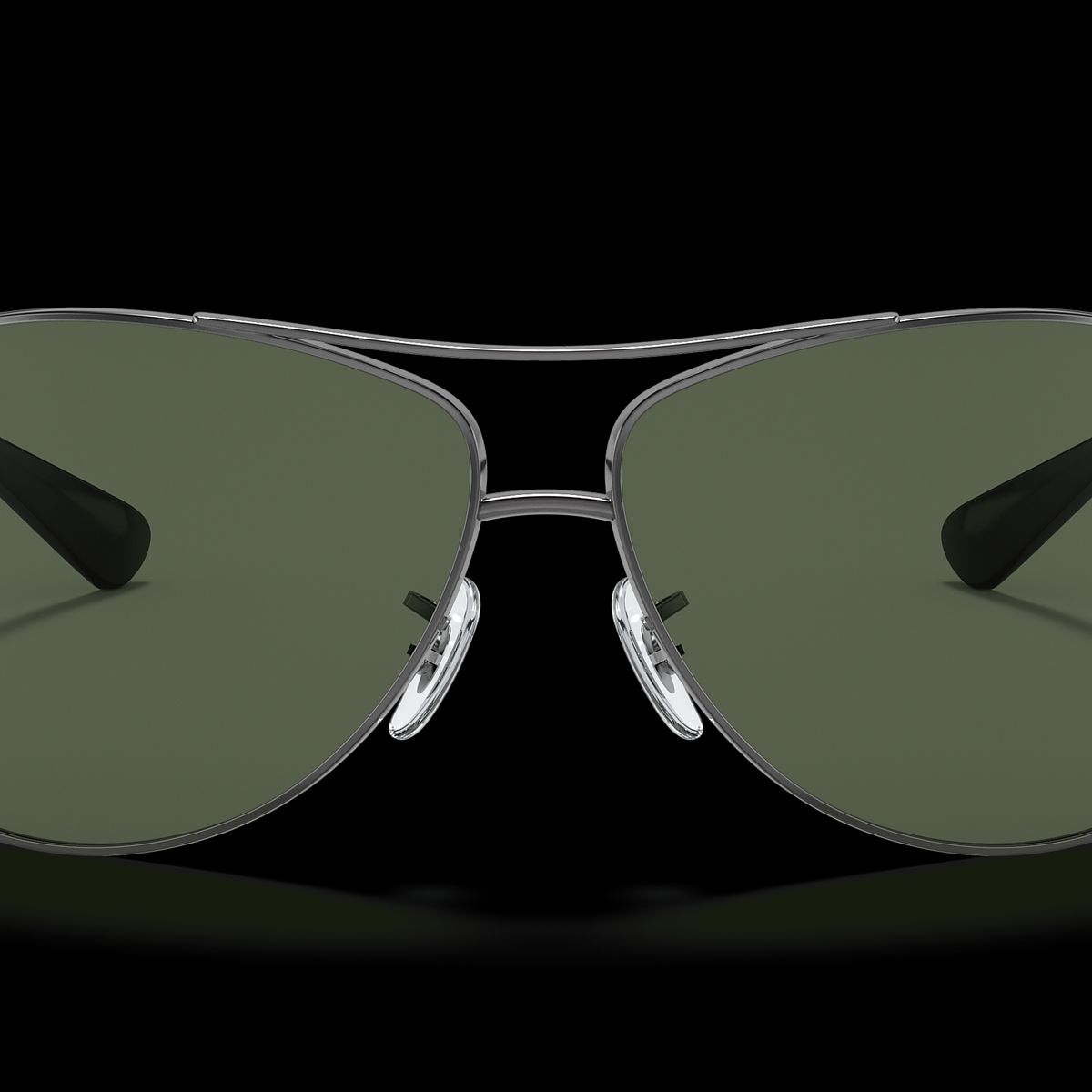 RAY BAN - Anteojos de sol Ray-Ban RB3386 Gunmetal PulidoVerde Oscuro 67 mm  Lentes de sol RB3386 00471 67-13