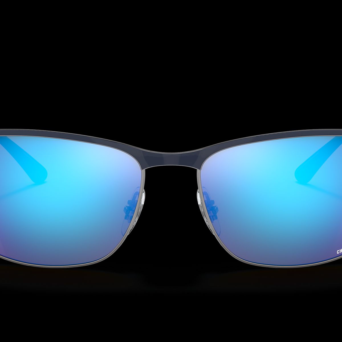 RAY BAN - Anteojos de sol Ray-Ban RB3671CH Azul Mate sobre GunmetalGris-Azul Chromance Polarizado 60 mm