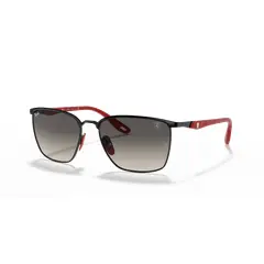 RAY BAN - Anteojos de sol Ray-Ban RB3673M Scuderia Ferrari Negro MateGris Degradado 56 mm Lentes de sol RB3673M F04111 56-17