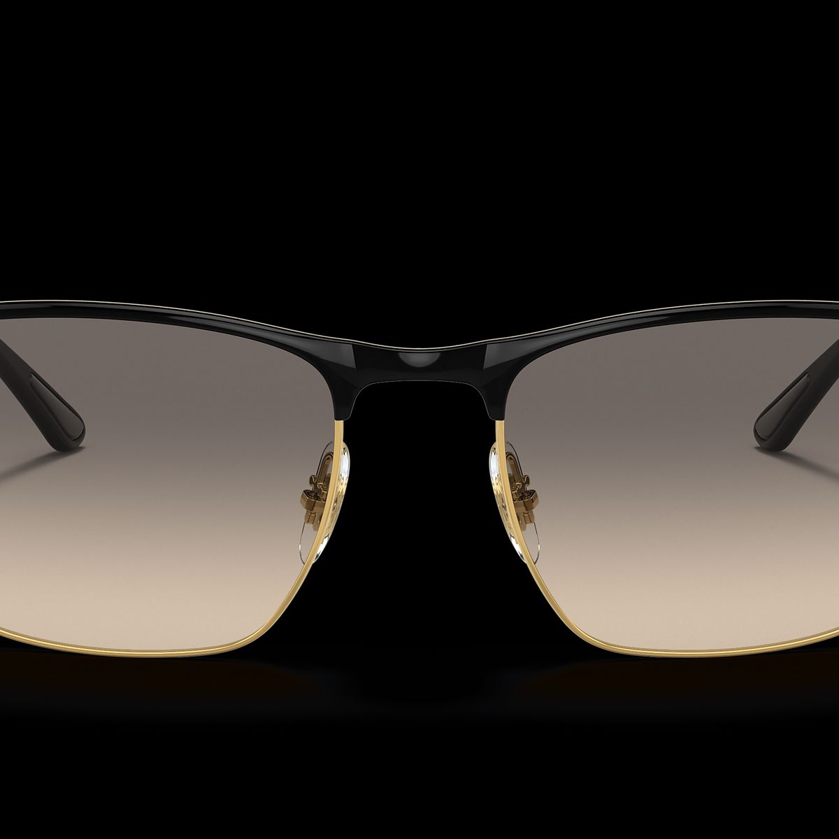 RAY BAN - Anteojos de sol Ray-Ban RB3686 Negro Pulido sobre DoradoGris Claro Degradado 57 mm  Lentes de sol RB3686 18732 57-19