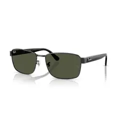 RAY BAN - Anteojos de sol Ray-Ban RB3750 Negro PulidoG-15 Verde 62 mm Lentes de sol RB3750 00231 62-18