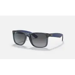 RAY BAN - Anteojos de sol Ray-Ban Justin Classic Azul TransparenteGris Degradado Polarizado 54 mm Lentes de sol RB4165 6596T3 54-16