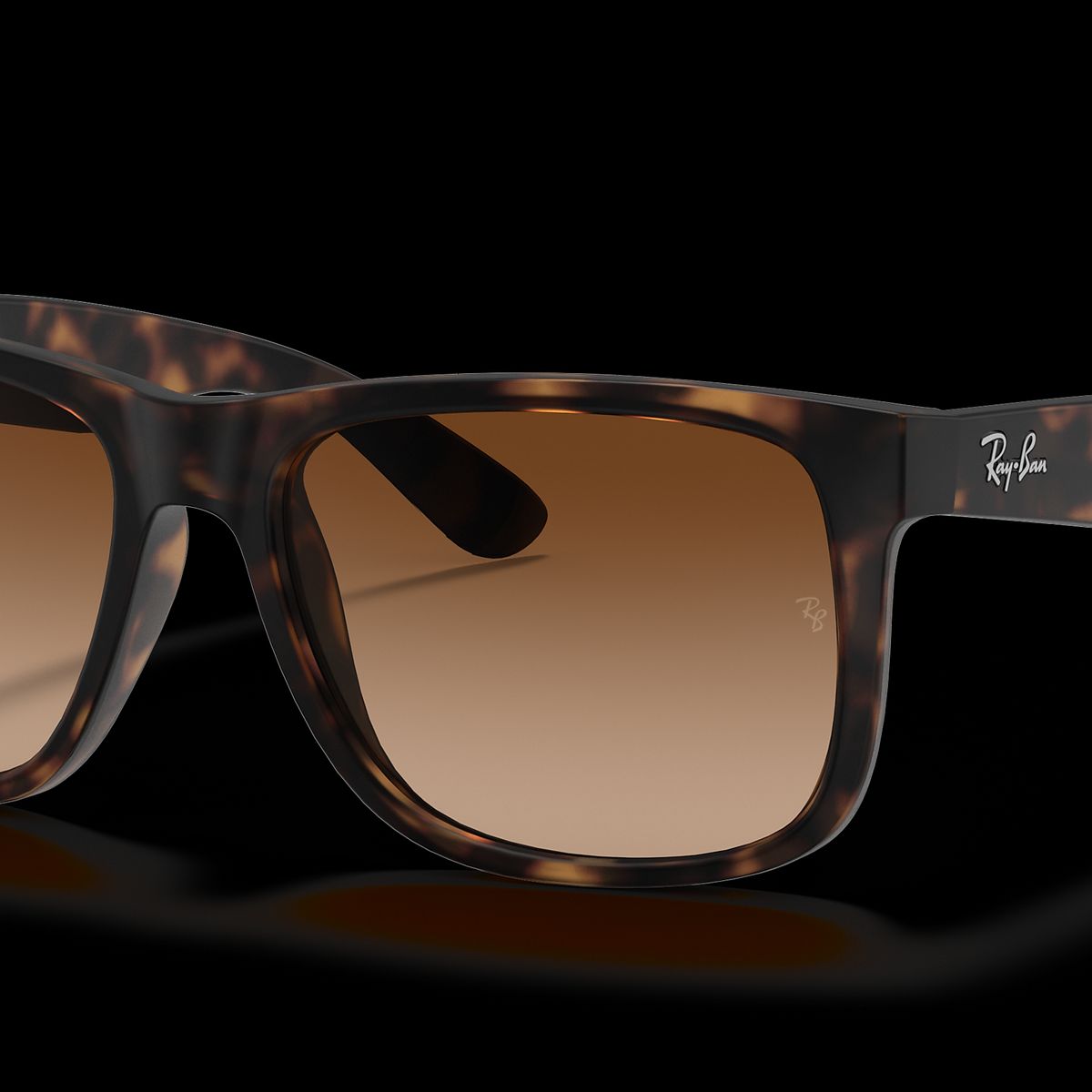 RAY BAN - Anteojos de sol Ray-Ban Justin Classic CareyMarrón Degradado 54 mm  Lentes de sol RB4165 71013 54-16
