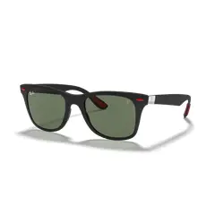 RAY BAN - Anteojos de sol Ray-Ban RB4195M Scuderia Ferrari Negro MateVerde 52 mm Lentes de sol RB4195M F60271 52-20