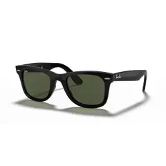 RAY BAN - Anteojos de sol Ray-Ban Wayfarer Ease Negro PulidoG-15 Verde 50 mm Lentes de sol RB4340 601 50-22