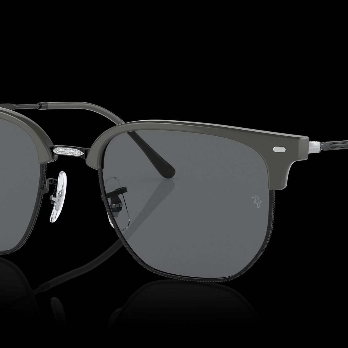 RAY BAN - Anteojos de sol Ray-Ban New Clubmaster Gris sobre NegroGris Oscuro 51 mm  Lentes de sol RB4416 6653B1 51-20
